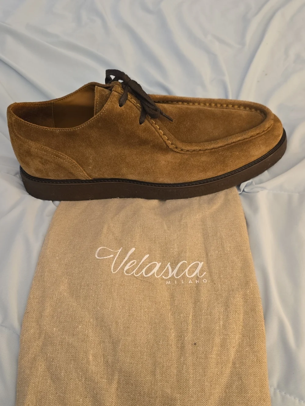 Men’s Suede Lace-Up Loafers in Brown